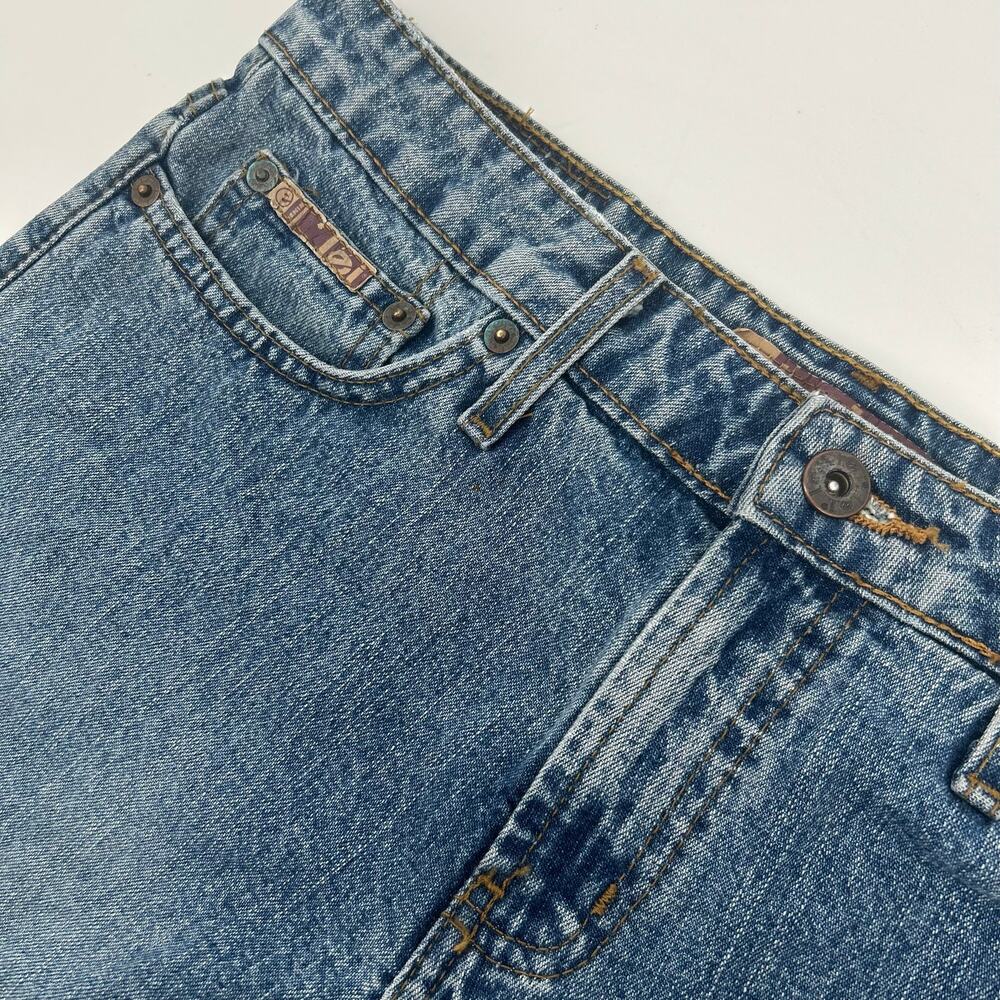 VTG y2k Women's Mid Rise L.E.I. Medium Wash Blue Denim Cheeky Jean Shorts Sz 6 - Picture 2 of 6